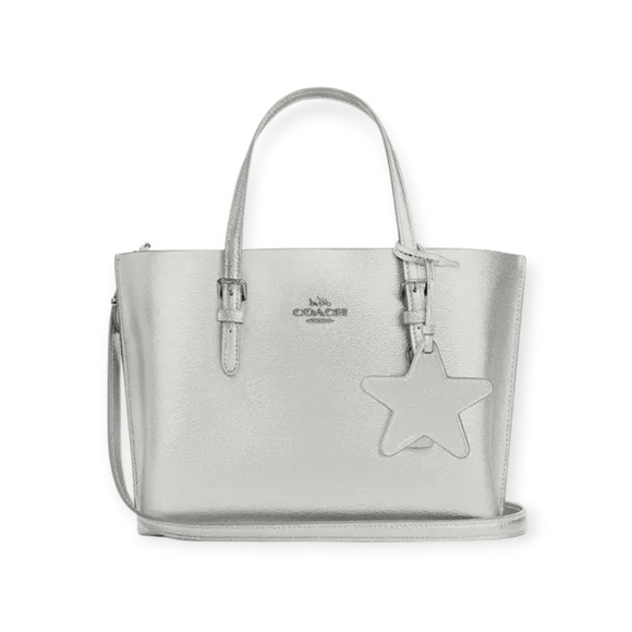 Coach Mollie Tote Bag 25 CX253 25 Metallic Light Silver Limited Edition - Picture 1 of 9